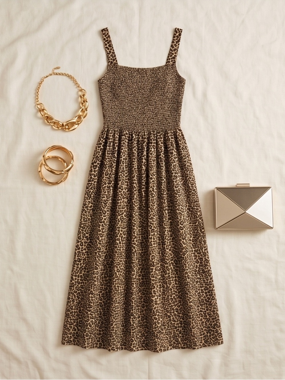 Old Navy Leopard-Print Maxi Dress - Tan & Black - Picture 9 of 11